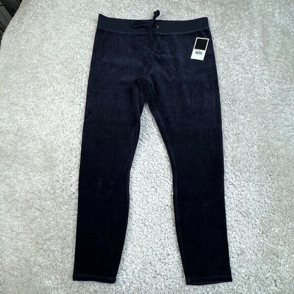 Juicy Couture Stretch Velour Rodeo Drive Legging Regal Navy Blue Large NEW - Picture 2 of 9